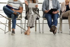 Candidates waiting for an interview